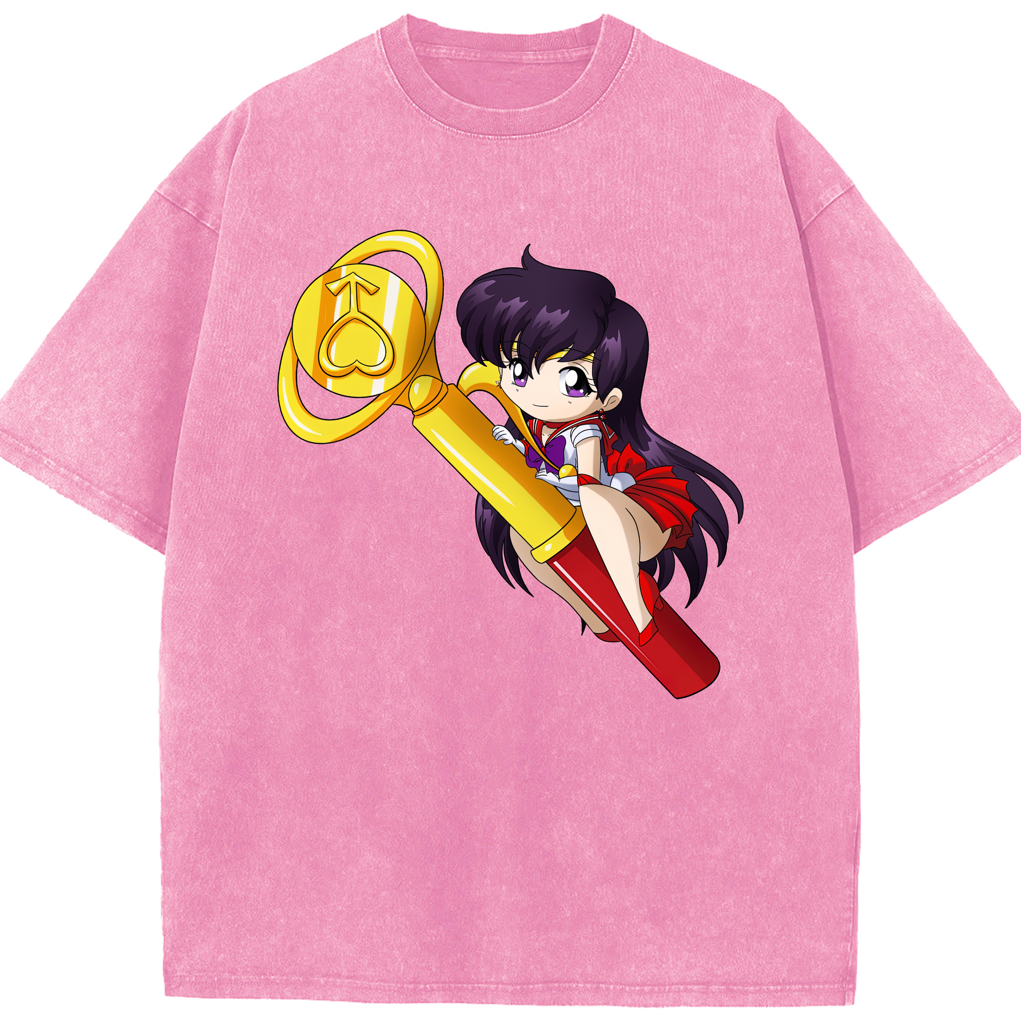 （画像用） 美少女戦士セーラームーン 火野レイ ひの レイ Sailor Moon Hino Rei （セーラーマーズ,Sailor Mars） 綿100% ヴィンテージ風 半袖Tシャツ（フロントプリント）